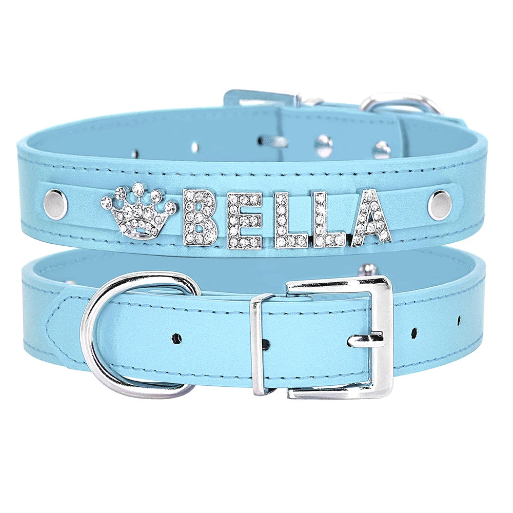 Collier personnalisé en strass pour chat chiot nom gratuit breloques