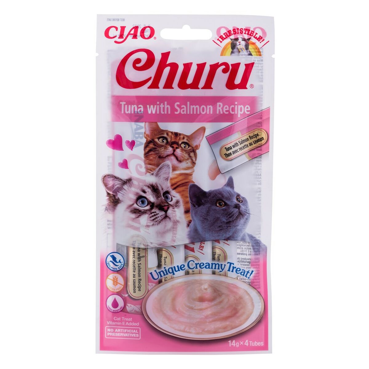 Collation pour Chat Inaba EU106 Saumon Thon Poisson 4 x 14 g