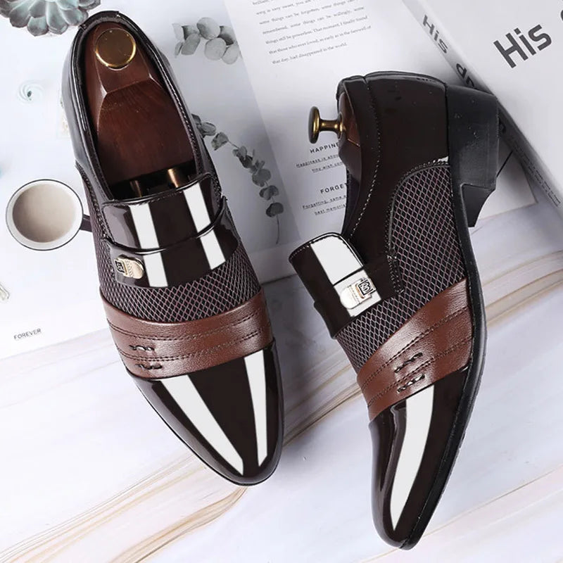 Chaussures hommes mode affairesnouveau classique en cuir sans lacet