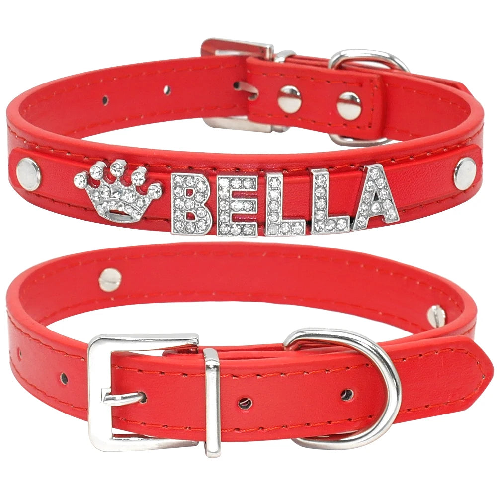 Collier personnalisé en strass pour chat chiot nom gratuit breloques