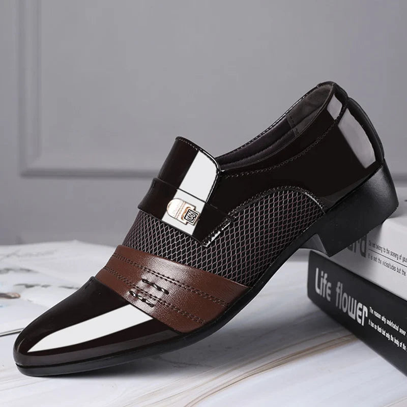 Chaussures hommes mode affairesnouveau classique en cuir sans lacet