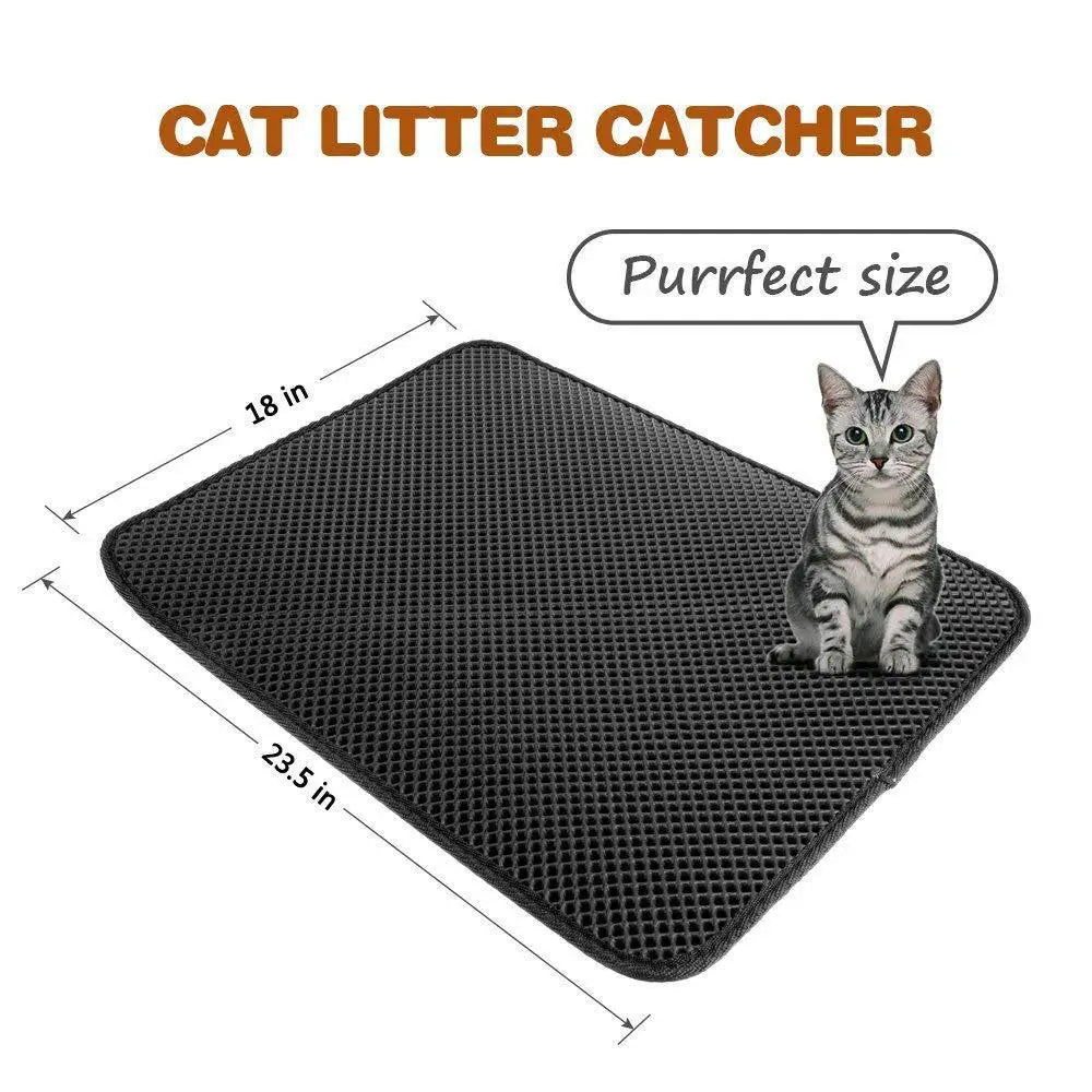 Tapis de litière pour chat Double couche trappeur tapis pour chat