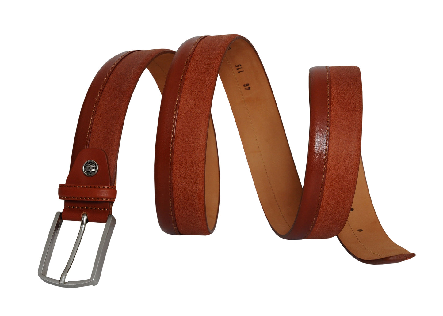 Ceinture en daim pour hommes en cuir beige Siene