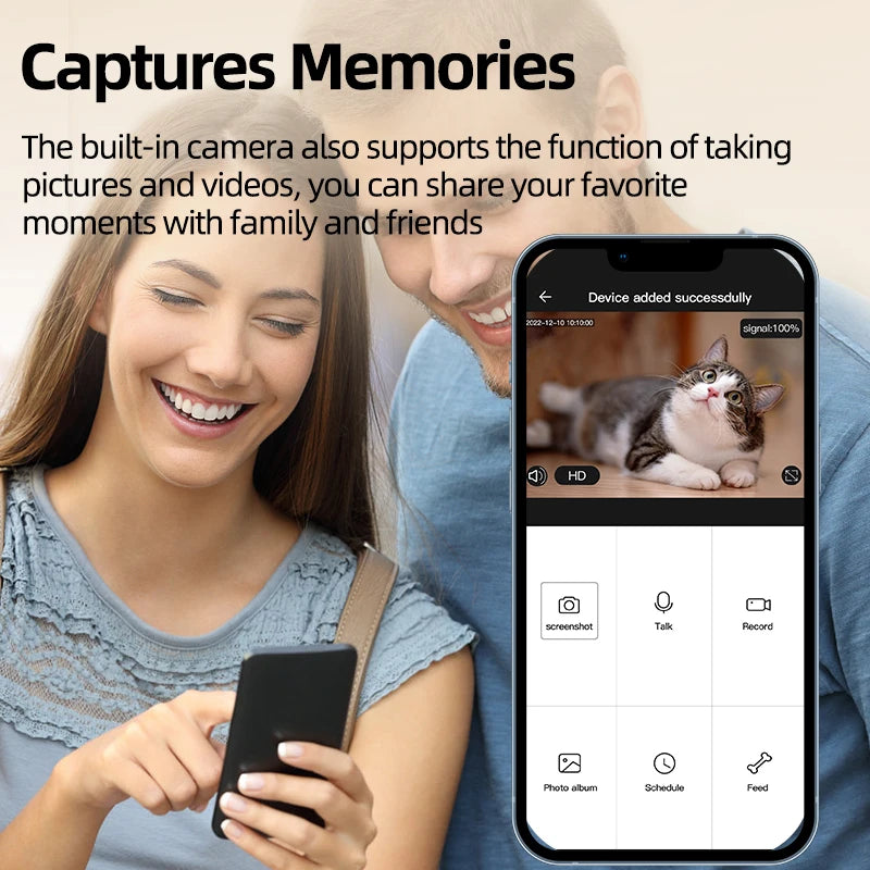 Automatique Mangeoire pour Chat avec Caméra Vidéo - Distributeur de Nourriture Intelligent avec application téléphone