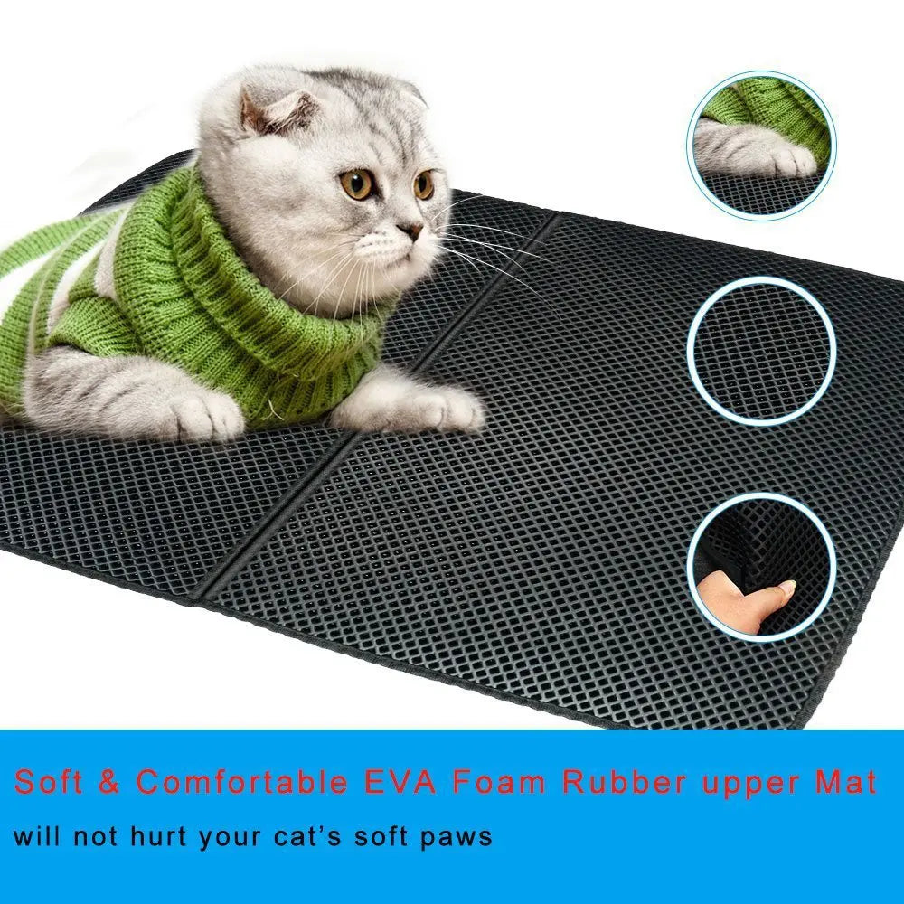 Tapis de litière pour chat Double couche trappeur tapis pour chat