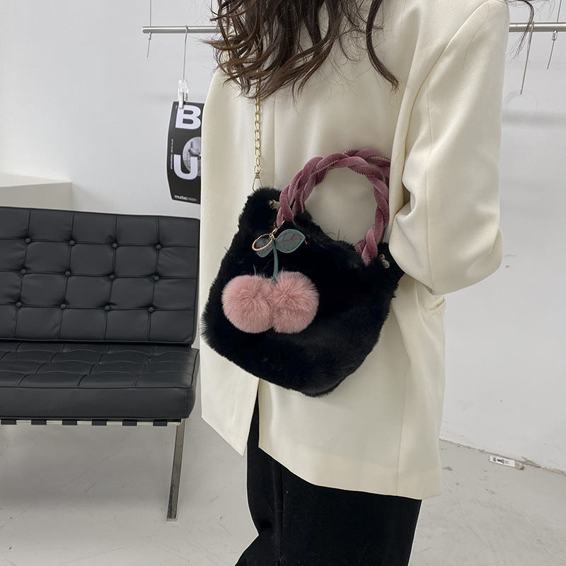 Sac Fourre-Tout en Peluche Grande Capacité | Sac de Voyage Luxe Hiver Doux et Tendance