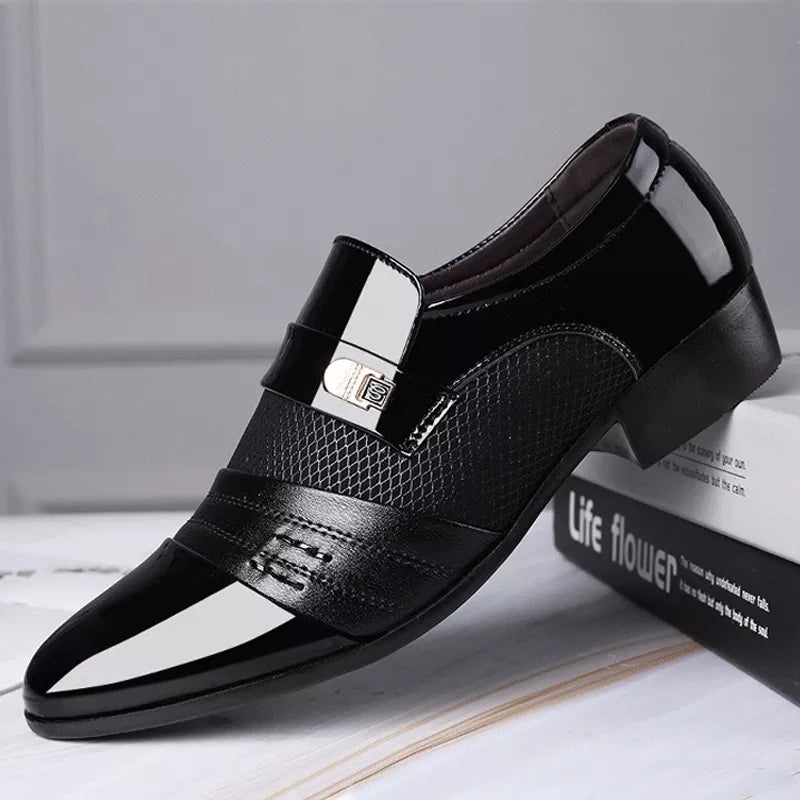 Chaussures hommes mode affairesnouveau classique en cuir sans lacet