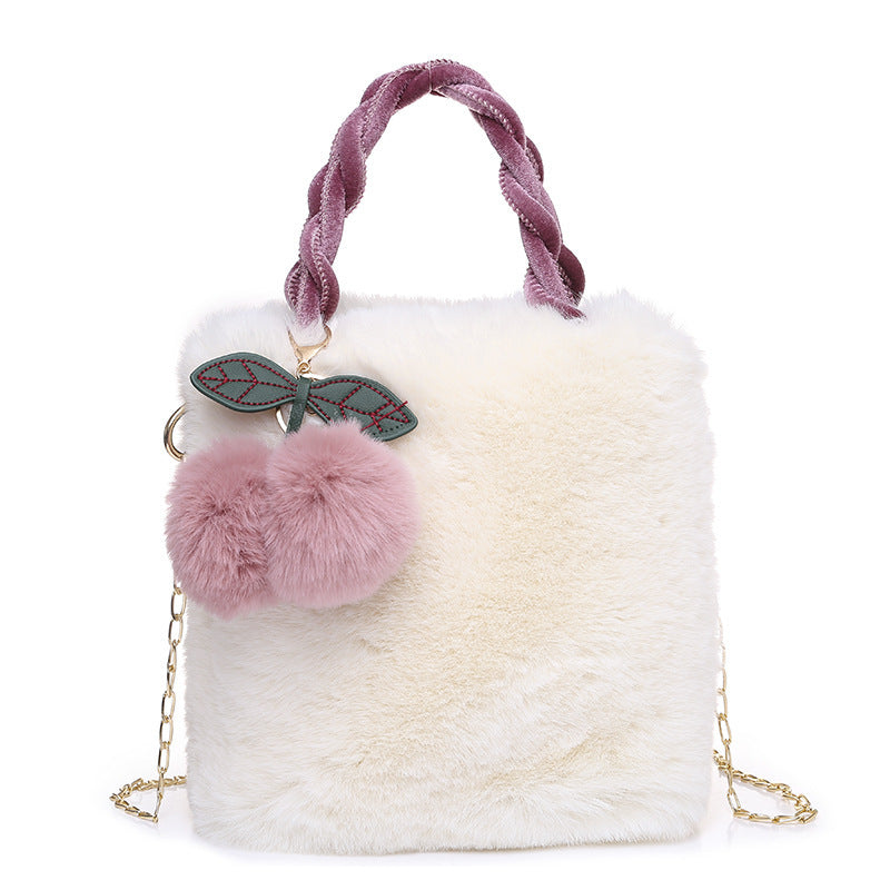 Sac Fourre-Tout en Peluche Grande Capacité | Sac de Voyage Luxe Hiver Doux et Tendance