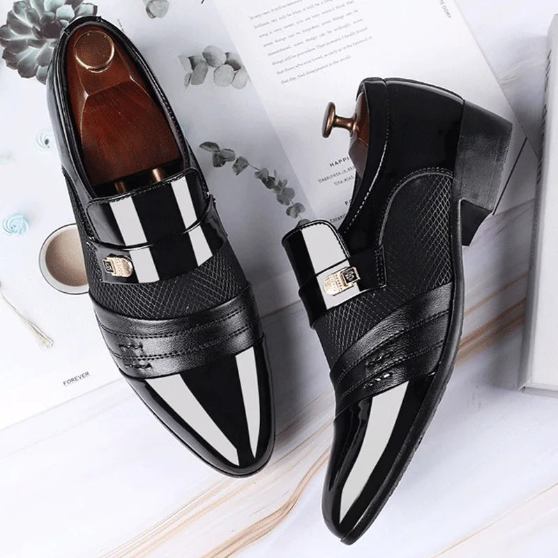 Chaussures hommes mode affairesnouveau classique en cuir sans lacet