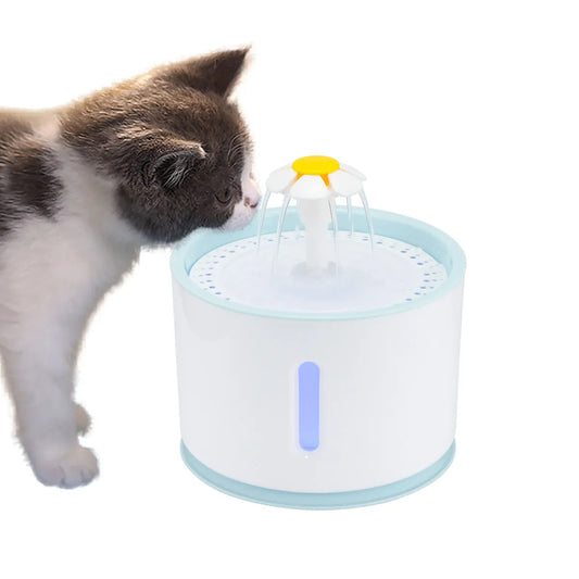 Distributeur d'eau automatique pour animaux de compagnie 2,4 l avec LED USB électrique pour chien et chat